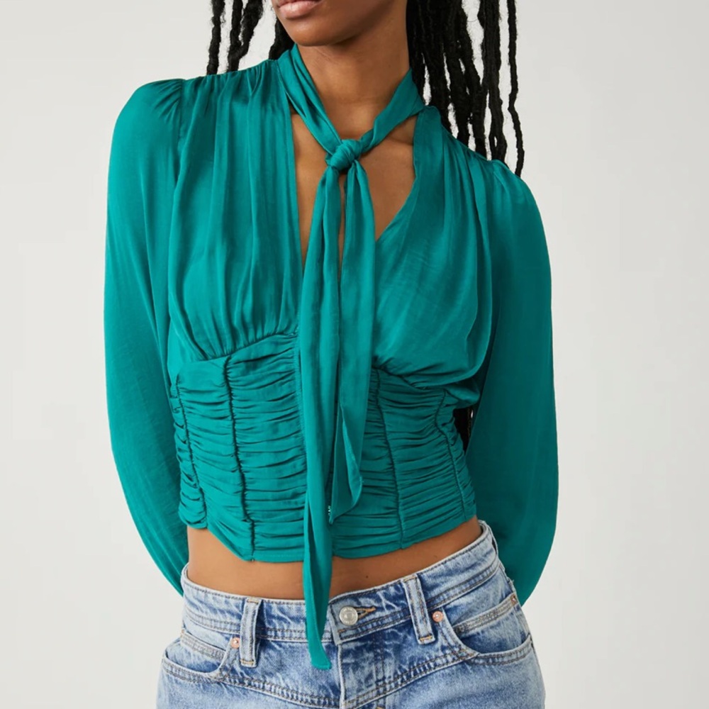 Free People Meet Me There Buttondown Blouse